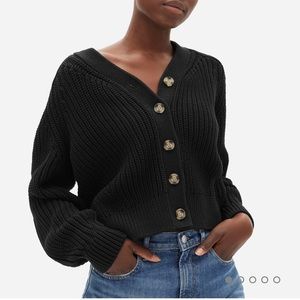 Everlane Texture Cotton Cardigan in Black - Size Large